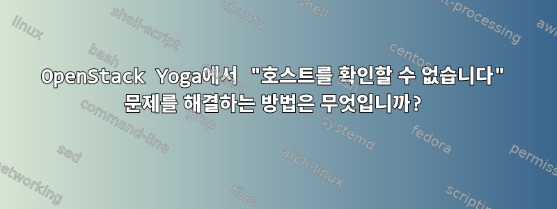 OpenStack Yoga에서 "호스트를 확인할 수 없습니다" 문제를 해결하는 방법은 무엇입니까?