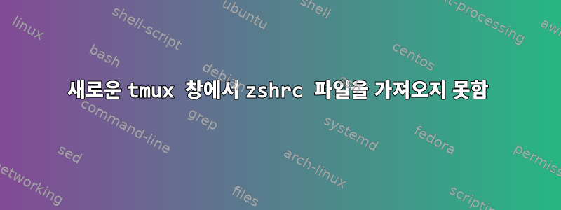 새로운 tmux 창에서 zshrc 파일을 가져오지 못함