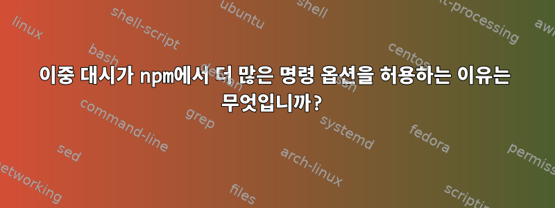 이중 대시가 npm에서 더 많은 명령 옵션을 허용하는 이유는 무엇입니까?