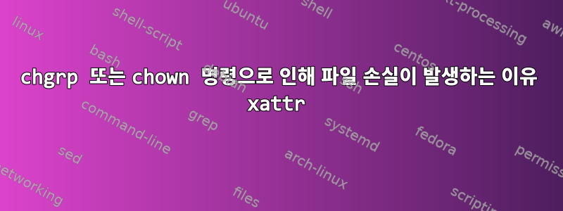 chgrp 또는 chown 명령으로 인해 파일 손실이 발생하는 이유 xattr