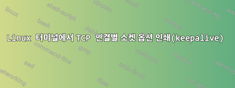 Linux 터미널에서 TCP 연결별 소켓 옵션 인쇄(keepalive)