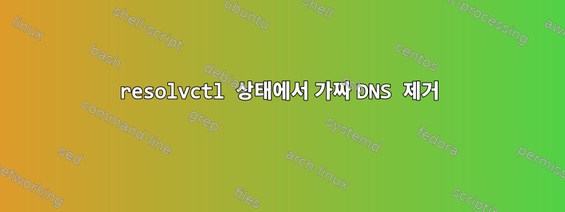 resolvctl 상태에서 가짜 DNS 제거