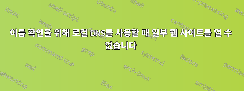 이름 확인을 위해 로컬 DNS를 사용할 때 일부 웹 사이트를 열 수 없습니다