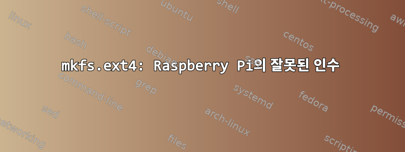 mkfs.ext4: Raspberry Pi의 잘못된 인수