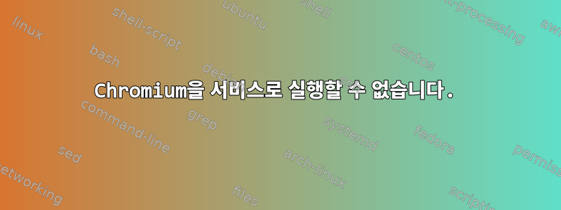 Chromium을 서비스로 실행할 수 없습니다.