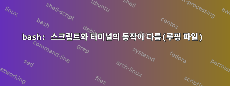 bash: 스크립트와 터미널의 동작이 다름(루핑 파일)