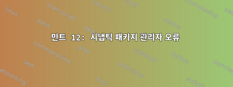 민트 12: 시냅틱 패키지 관리자 오류