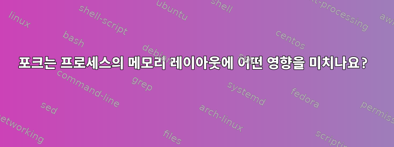 포크는 프로세스의 메모리 레이아웃에 어떤 영향을 미치나요?