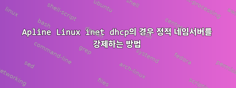 Apline Linux inet dhcp의 경우 정적 네임서버를 강제하는 방법