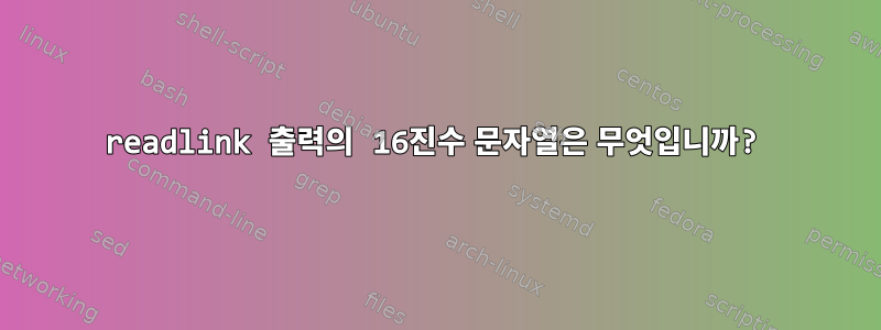 readlink 출력의 16진수 문자열은 무엇입니까?