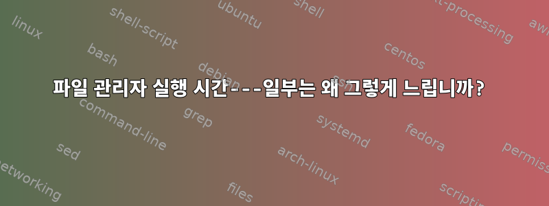 파일 관리자 실행 시간---일부는 왜 그렇게 느립니까?