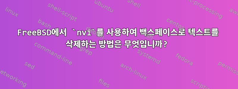 FreeBSD에서 `nvi`를 사용하여 백스페이스로 텍스트를 삭제하는 방법은 무엇입니까?