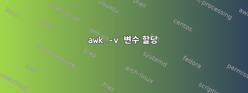 awk -v 변수 할당