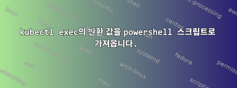 kubectl exec의 반환 값을 powershell 스크립트로 가져옵니다.