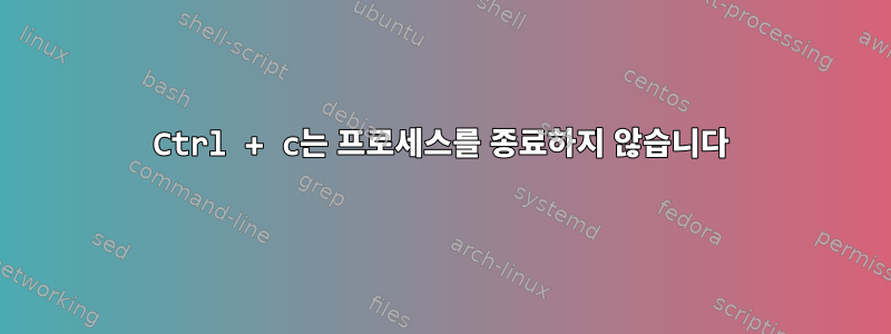 Ctrl + c는 프로세스를 종료하지 않습니다