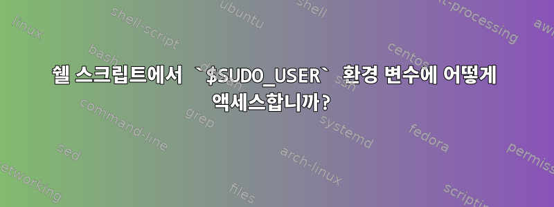 쉘 스크립트에서 `$SUDO_USER` 환경 변수에 어떻게 액세스합니까?