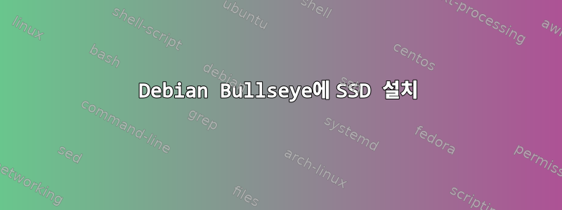 Debian Bullseye에 SSD 설치