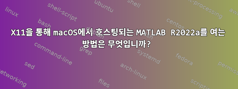 X11을 통해 macOS에서 호스팅되는 MATLAB R2022a를 여는 방법은 무엇입니까?