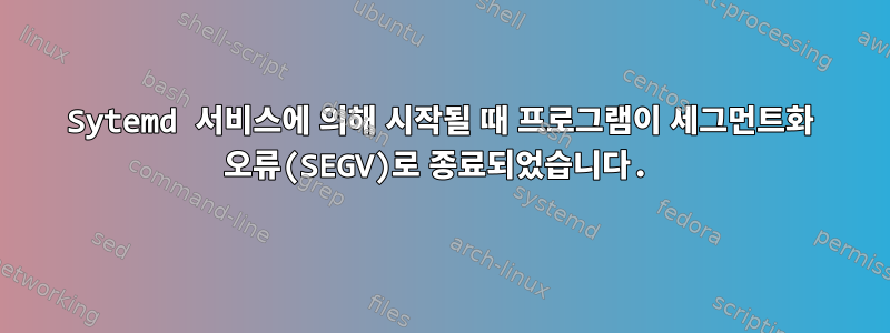 Sytemd 서비스에 의해 시작될 때 프로그램이 세그먼트화 오류(SEGV)로 종료되었습니다.