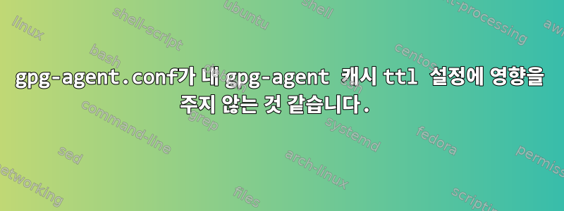 gpg-agent.conf가 내 gpg-agent 캐시 ttl 설정에 영향을 주지 않는 것 같습니다.