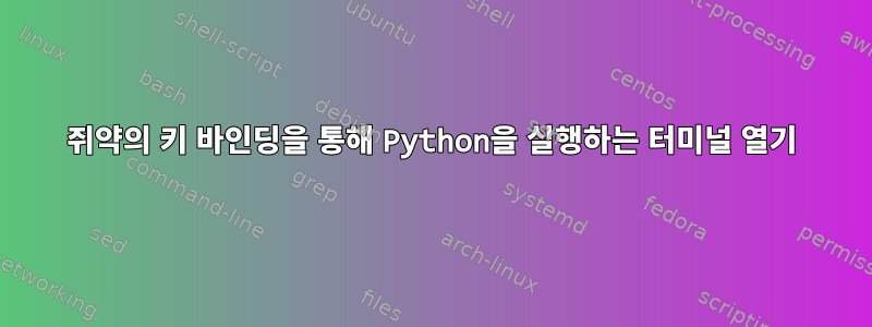 쥐약의 키 바인딩을 통해 Python을 실행하는 터미널 열기