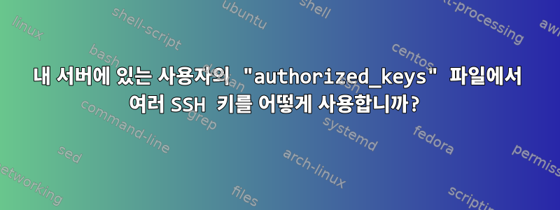 내 서버에 있는 사용자의 "authorized_keys" 파일에서 여러 SSH 키를 어떻게 사용합니까?