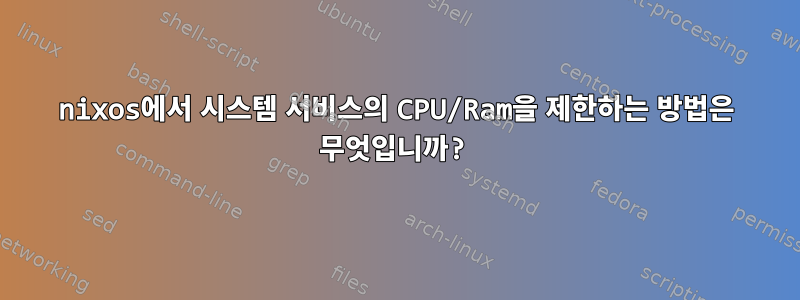 nixos에서 시스템 서비스의 CPU/Ram을 제한하는 방법은 무엇입니까?