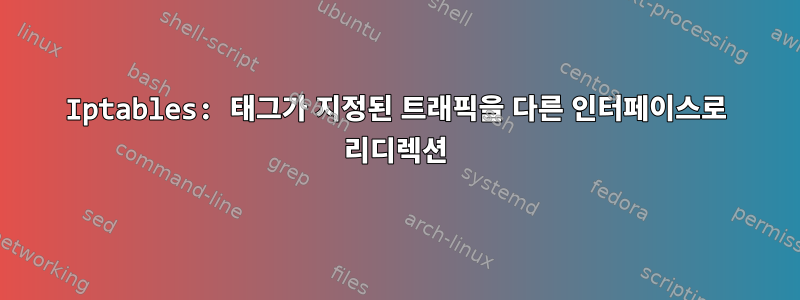 Iptables: 태그가 지정된 트래픽을 다른 인터페이스로 리디렉션