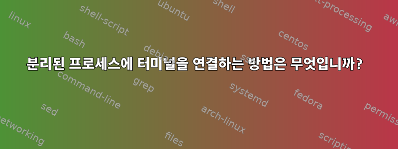 분리된 프로세스에 터미널을 연결하는 방법은 무엇입니까?