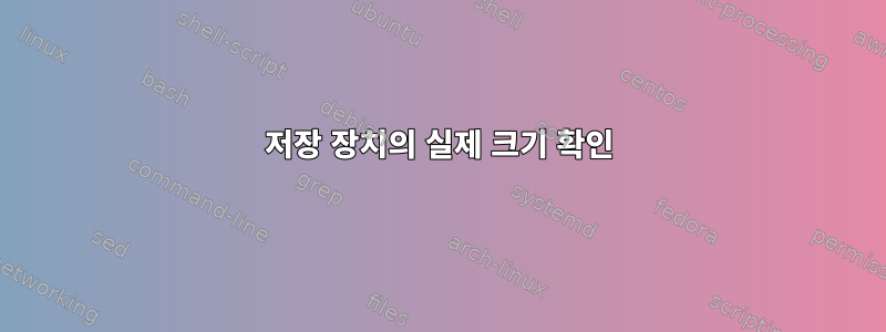 저장 장치의 실제 크기 확인