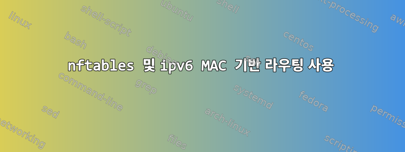 nftables 및 ipv6 MAC 기반 라우팅 사용