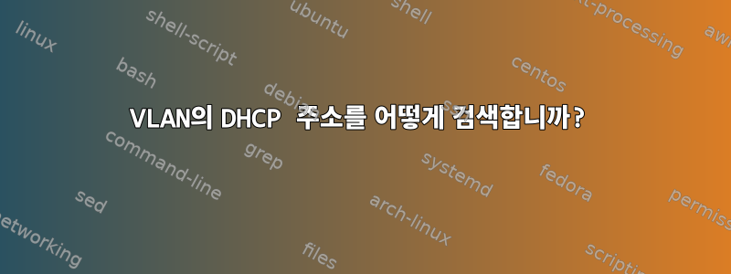 VLAN의 DHCP 주소를 어떻게 검색합니까?