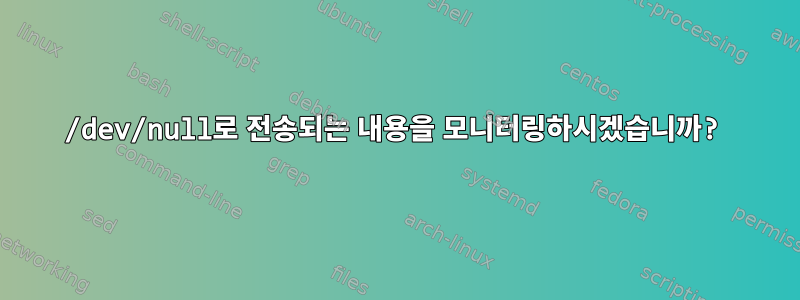 /dev/null로 전송되는 내용을 모니터링하시겠습니까?