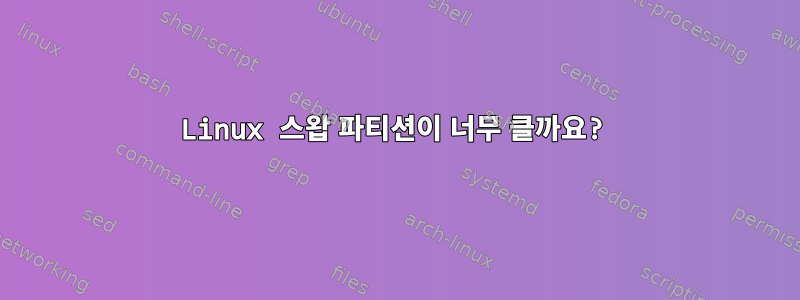 Linux 스왑 파티션이 너무 클까요?