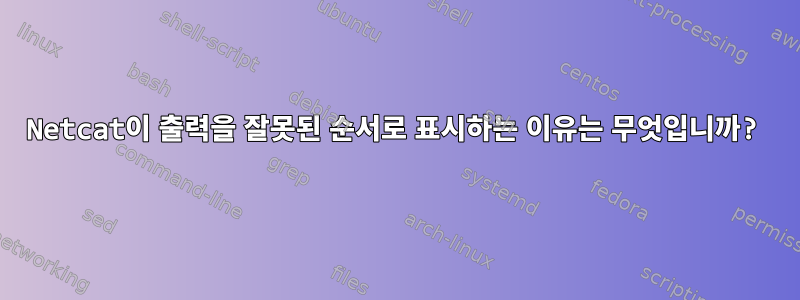 Netcat이 출력을 잘못된 순서로 표시하는 이유는 무엇입니까?