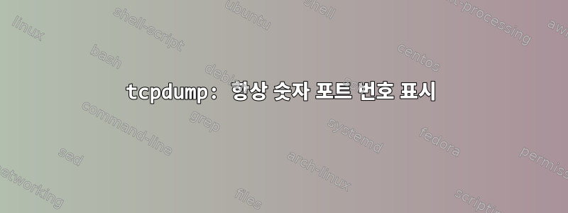 tcpdump: 항상 숫자 포트 번호 표시