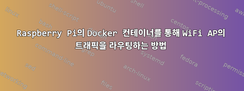 Raspberry Pi의 Docker 컨테이너를 통해 WiFi AP의 트래픽을 라우팅하는 방법