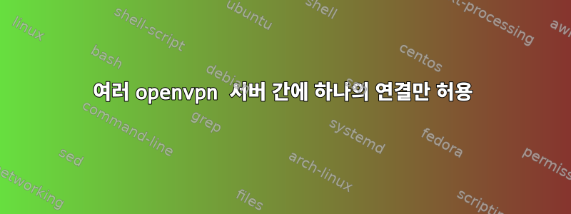 여러 openvpn 서버 간에 하나의 연결만 허용