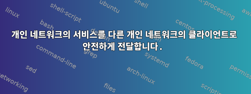 개인 네트워크의 서비스를 다른 개인 네트워크의 클라이언트로 안전하게 전달합니다.