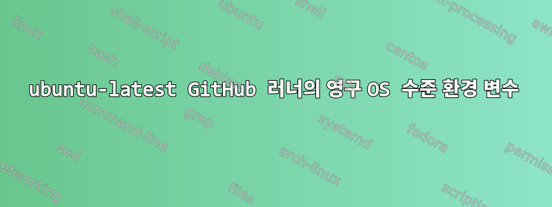 ubuntu-latest GitHub 러너의 영구 OS 수준 환경 변수