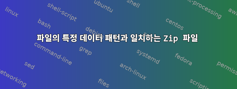 파일의 특정 데이터 패턴과 일치하는 Zip 파일