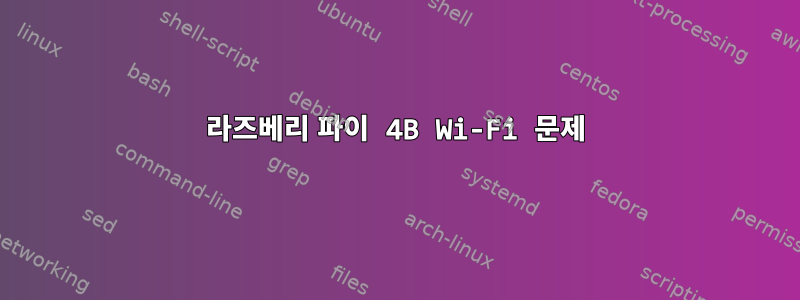 라즈베리 파이 4B Wi-Fi 문제