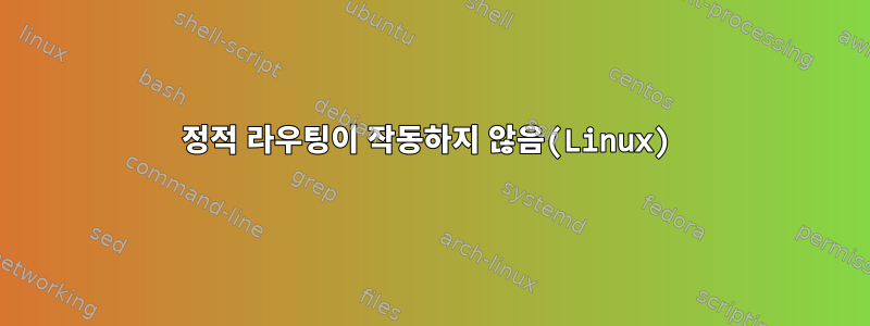 정적 라우팅이 작동하지 않음(Linux)