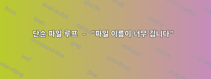 단순 파일 루프 - "파일 이름이 너무 깁니다"