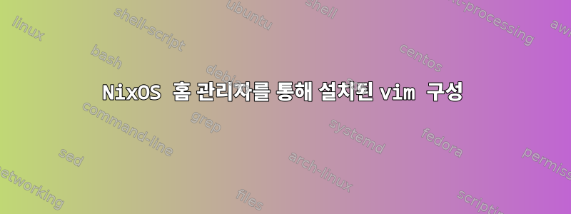 NixOS 홈 관리자를 통해 설치된 vim 구성