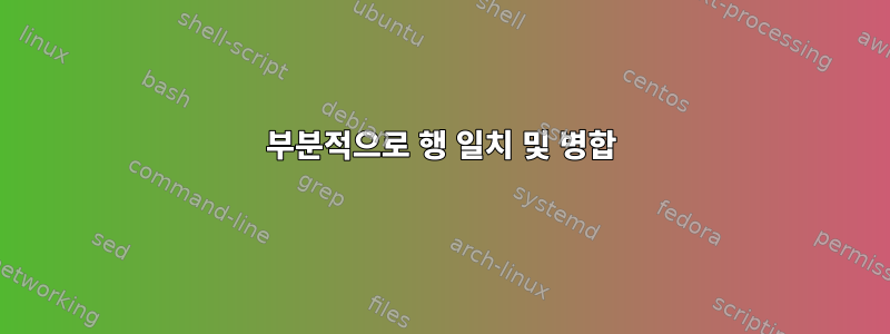 부분적으로 행 일치 및 병합