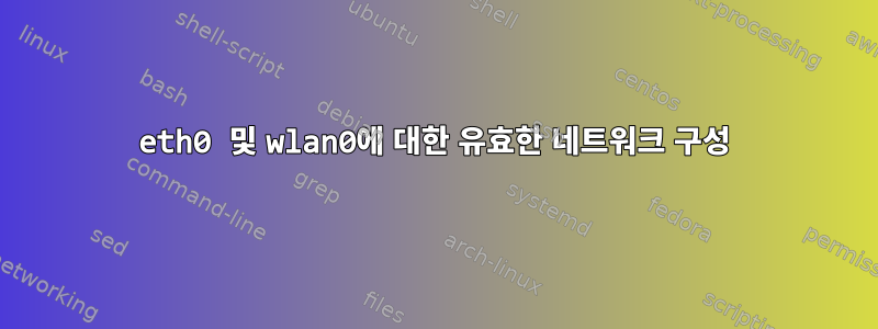 eth0 및 wlan0에 대한 유효한 네트워크 구성