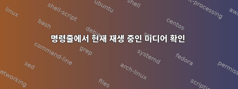 명령줄에서 현재 재생 중인 미디어 확인