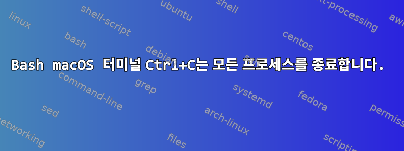 Bash macOS 터미널 Ctrl+C는 모든 프로세스를 종료합니다.