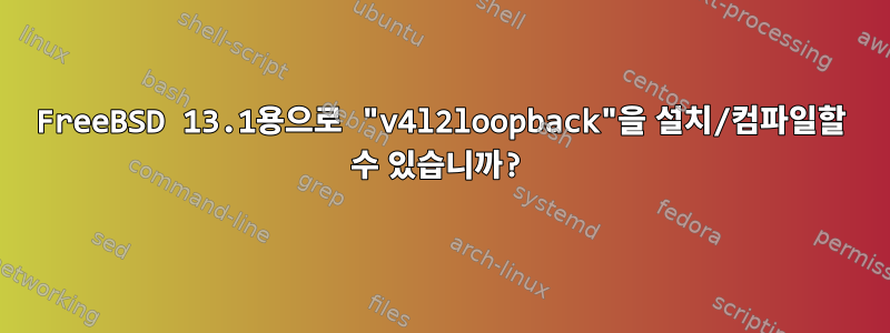 FreeBSD 13.1용으로 "v4l2loopback"을 설치/컴파일할 수 있습니까?